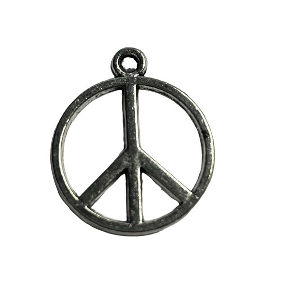 Peace Sign Pendant Silver Tone Charm Bracelet u Necklace Jewelry Craft Dangle Bo - Picture 2 of 2